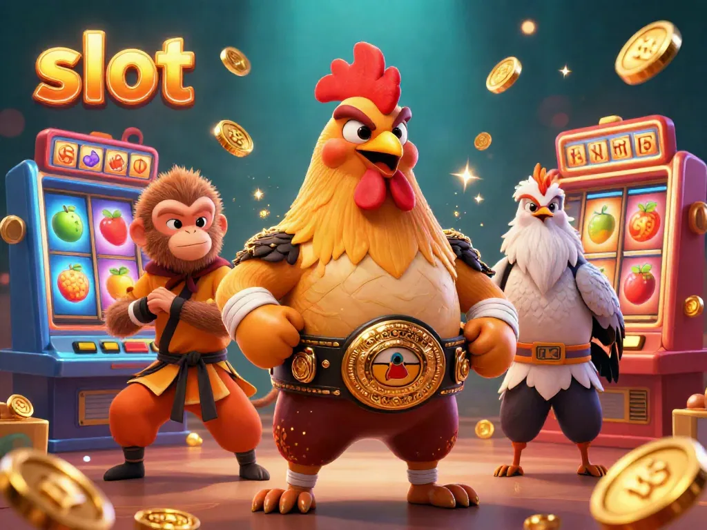 Engage with exciting slot adventures featuring a heroic rooster, monkey, and wise crane amidst vibrant jackpots.