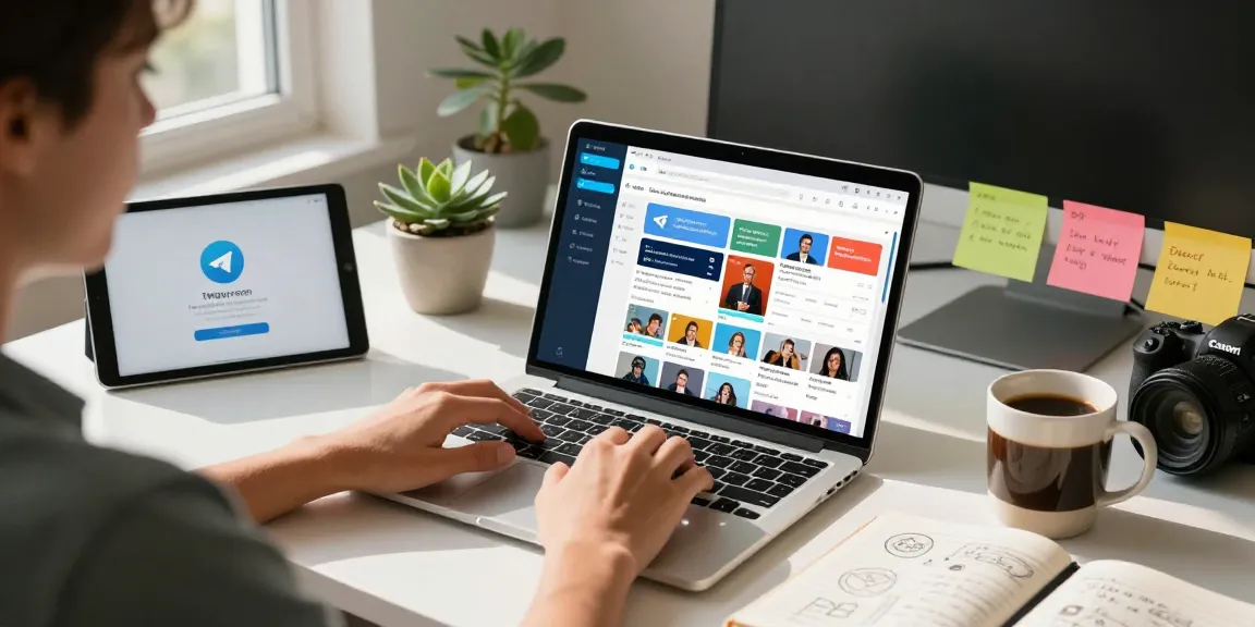 Explore the seamless Telegram Download experience in a modern workspace, showcasing vibrant messaging and professional tools.