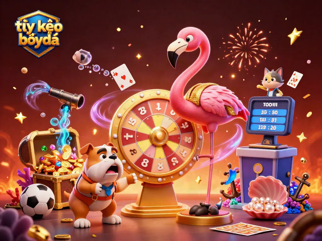 Engage in tỷ lệ kèo bóng đá with vibrant characters and dynamic betting elements.