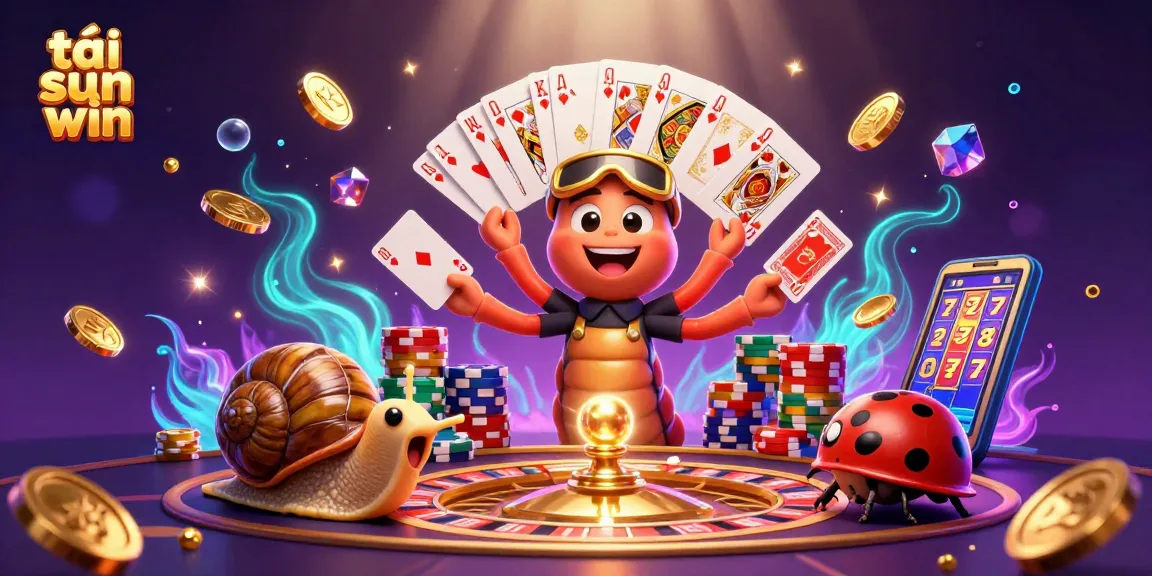 Play the immersive slots with tải sun win, featuring a colorful casino scene filled with excitement.